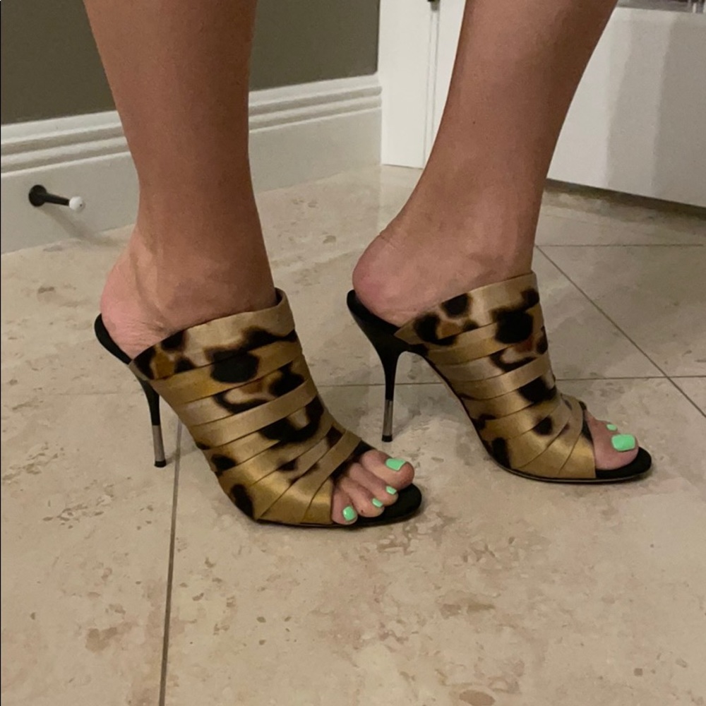 💙🛑SOLD🛑🛑Giuseppe Zanotti Silk Leopard Slide Heels - Picture 2 of 12